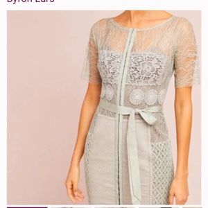 “beguile” by Byron Lars gray dress.